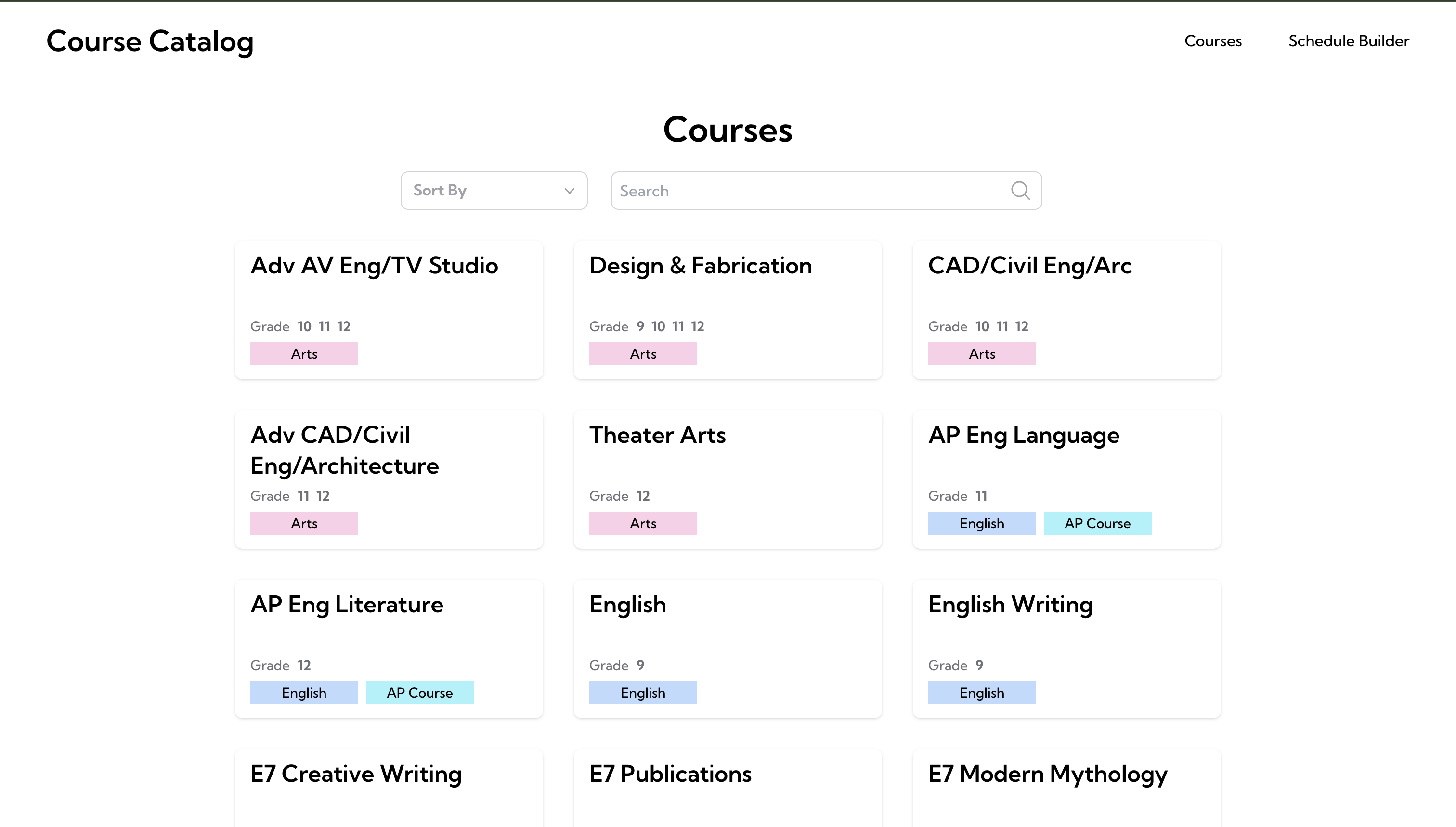 SI Tech Course Selection